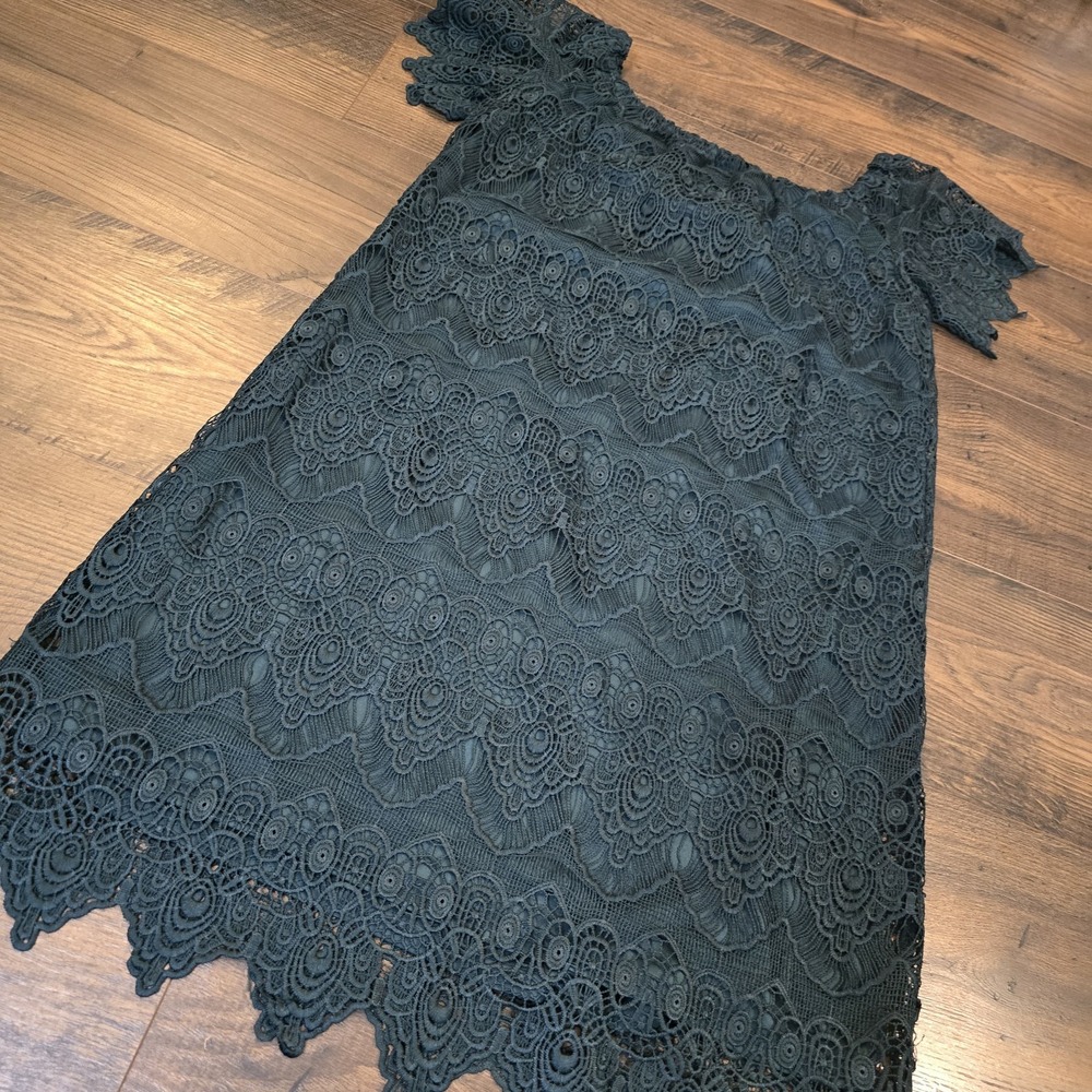 Hope and Harlow Green Lace Dress Christmas‎ Holiday Party Cocktail Elegant